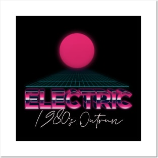 80s electric outrun Posters and Art